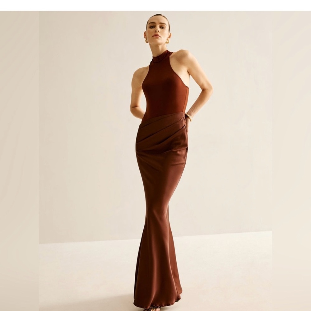 Commense Chocolate Brown Maxi Dress